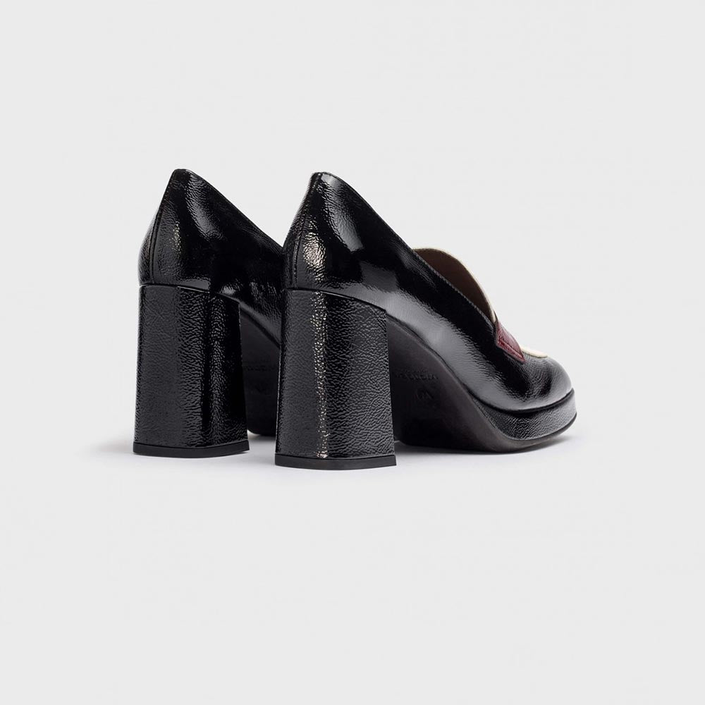 '- ["Donna","Mocassini","Scarpe","Wonders"] - Wonders H5925 Lack Negro Cream Vino - Lupis SRL