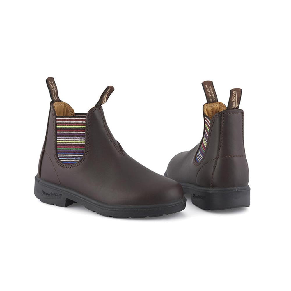 '- ["Blundstone","Kids","Scarpe","Stivaletti"] - Blundstone 1413 Kids Elastic Sided Boot Brown Stripes - Lupis SRL