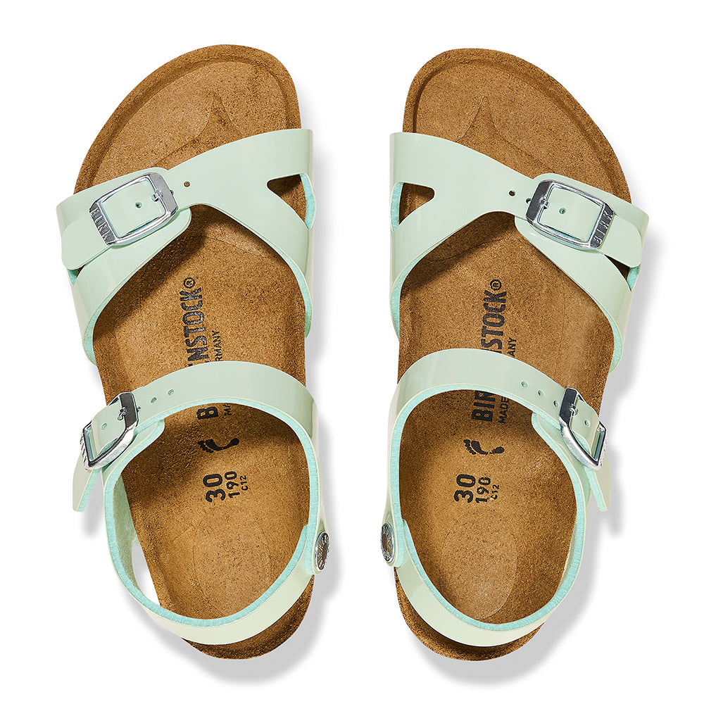 '- ["Birkenstock","Kids","Sandali","Scarpe"] - Birkenstock Rio Kids Surf Green Birko Flor Patent - Lupis SRL