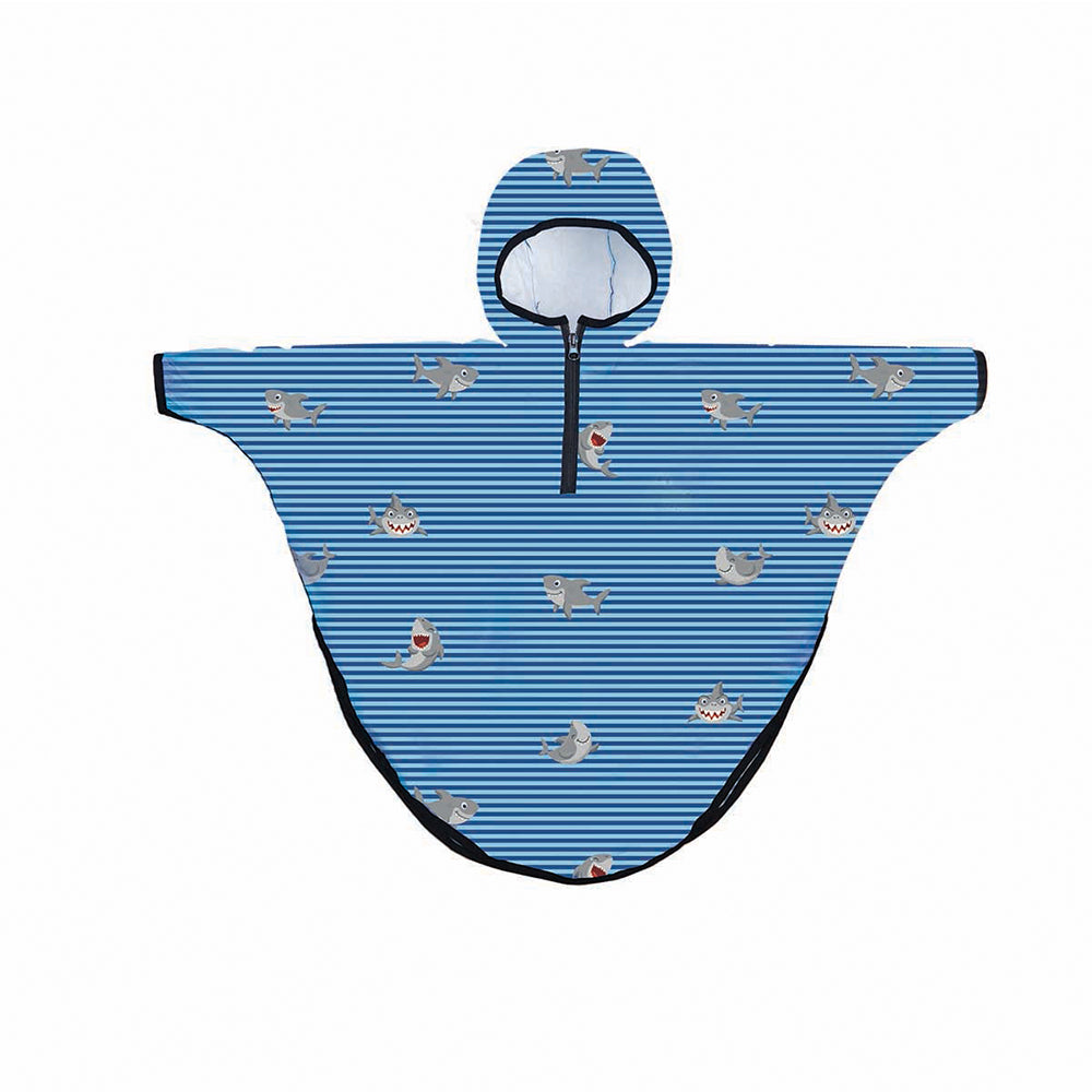 '- ["Abbigliamento","Giacche","Kids","Mantella pioggia","Mr. Tiggle","Ultima Taglia"] - Mr. Tiggle Rain Cape Squalo Rigato - Lupis SRL