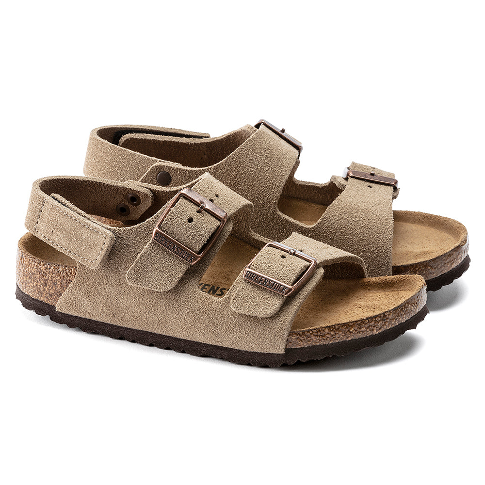 '- ["Birkenstock","Ciabatte","Kids","Sandali","Scarpe"] - Birkenstock Milano Hl Kids Taupe Suede Leather - Lupis SRL