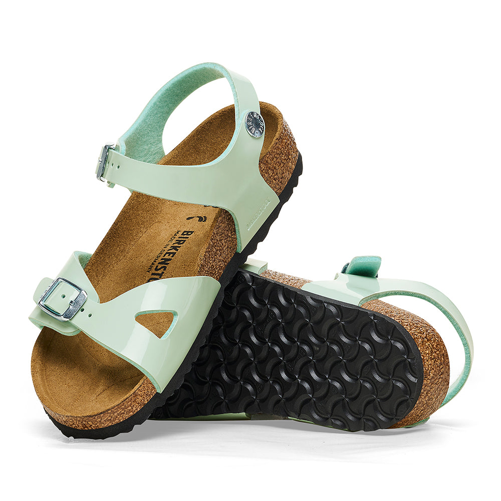 '- ["Birkenstock","Kids","Sandali","Scarpe"] - Birkenstock Rio Kids Surf Green Birko Flor Patent - Lupis SRL