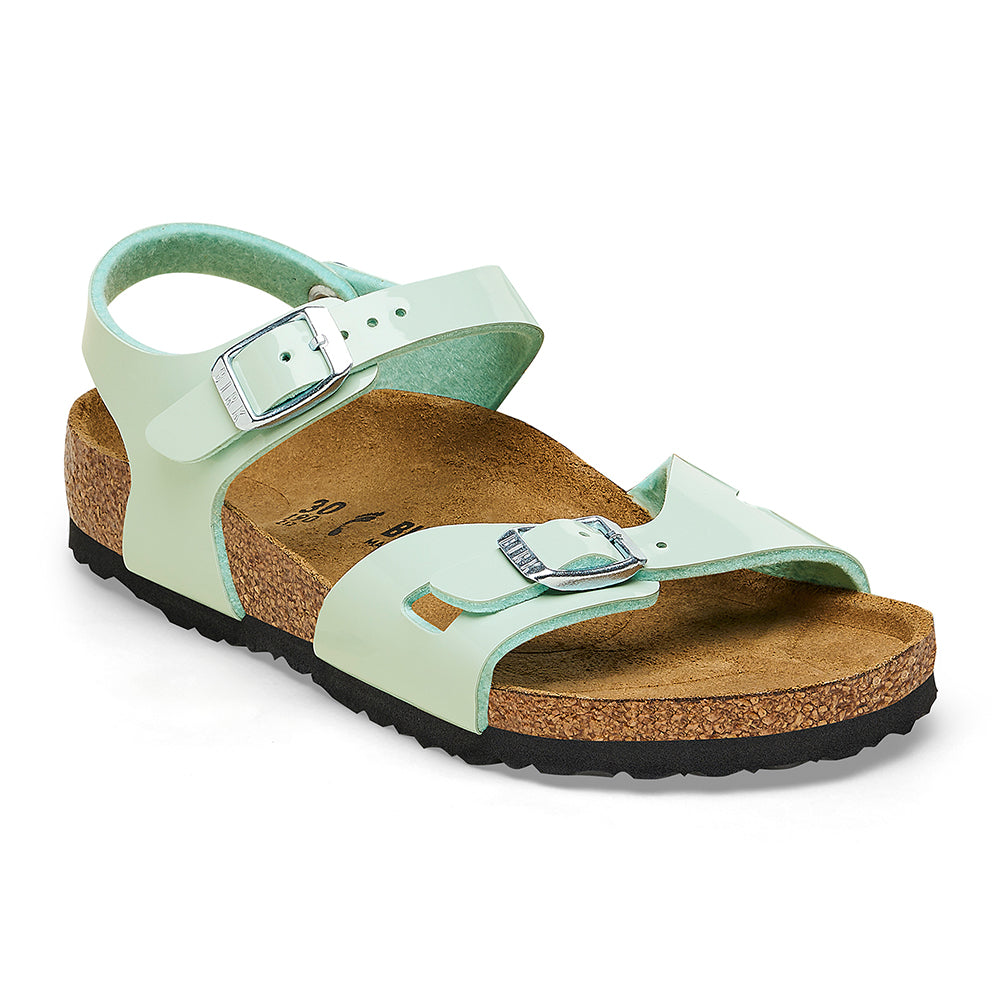 '- ["Birkenstock","Kids","Sandali","Scarpe"] - Birkenstock Rio Kids Surf Green Birko Flor Patent - Lupis SRL