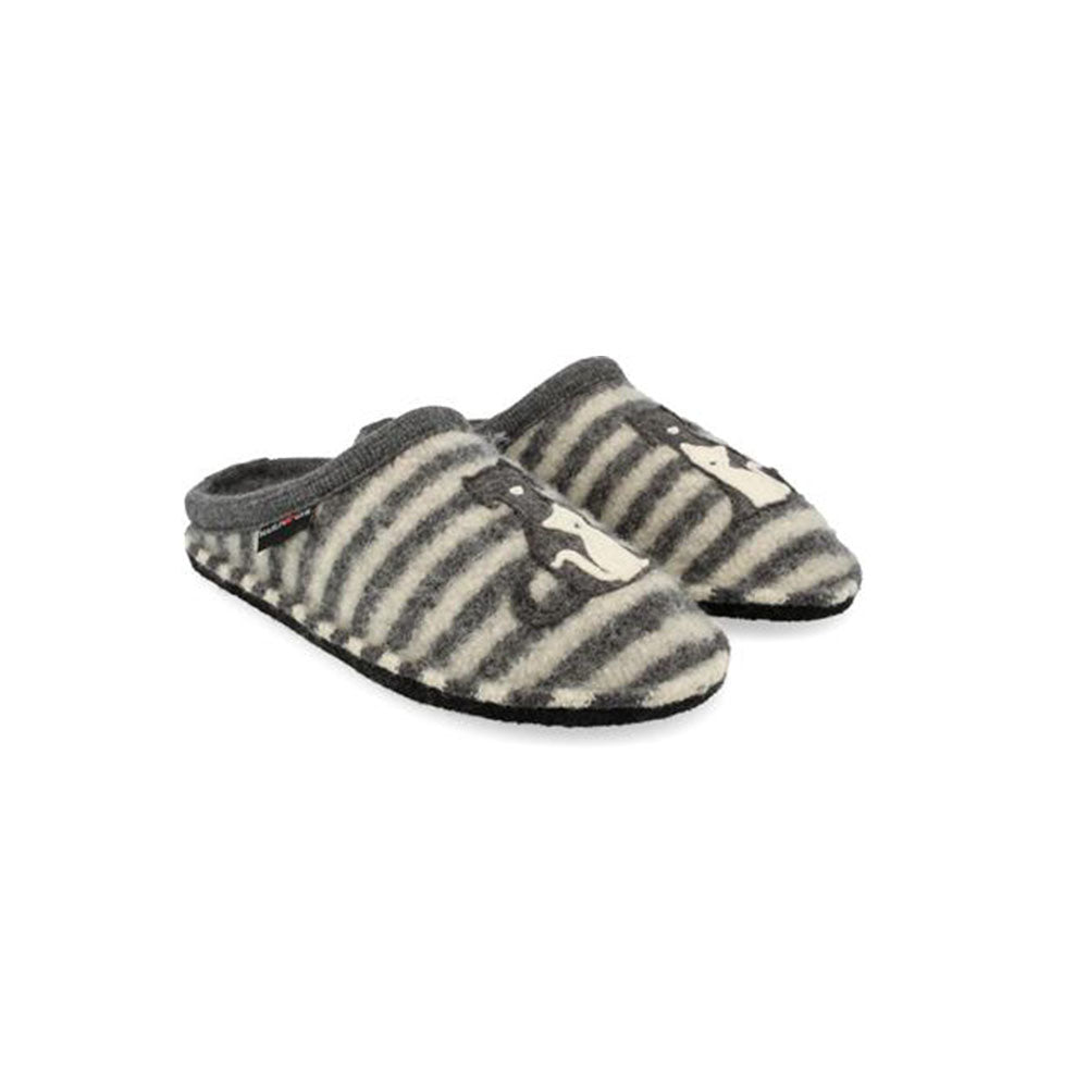 '- ["Ciabatte","Donna","Haflinger","Pantofole","Scarpe"] - Haflinger Canegatto Anthrazit Walkstoff - Lupis SRL