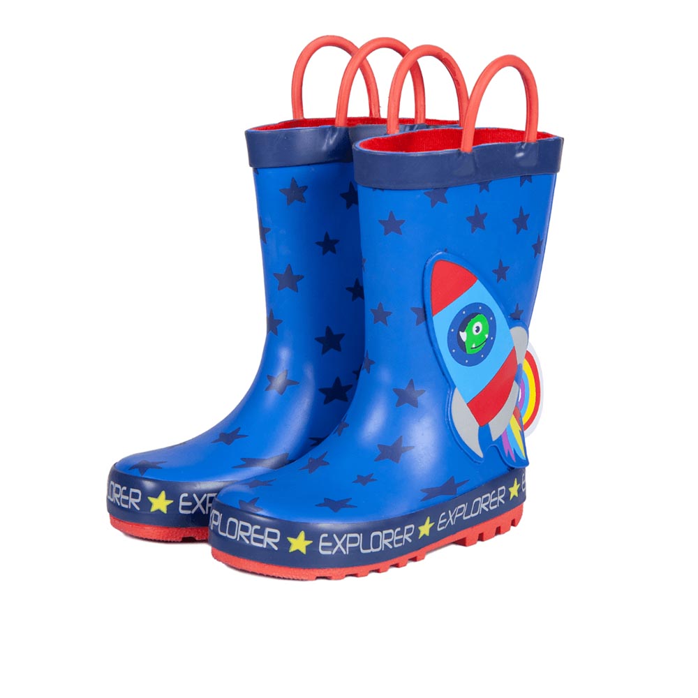 '- ["Kids","Mr. Tiggle","Scarpe","Stivali di gomma"] - Mr. Tiggle Rain Boots Razzo Azzurro 001 025 - Lupis SRL