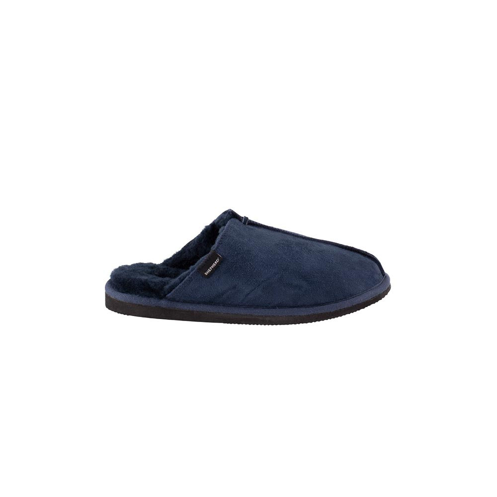 '- ["Nuovo","Pantofole","Scarpe","Shepherd","Uomo"] - Shepherd Hugo Ciabatte Pelo Dark Navy - Lupis SRL