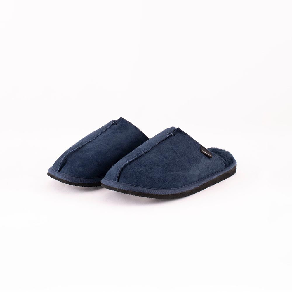 '- ["Nuovo","Pantofole","Scarpe","Shepherd","Uomo"] - Shepherd Hugo Ciabatte Pelo Dark Navy - Lupis SRL