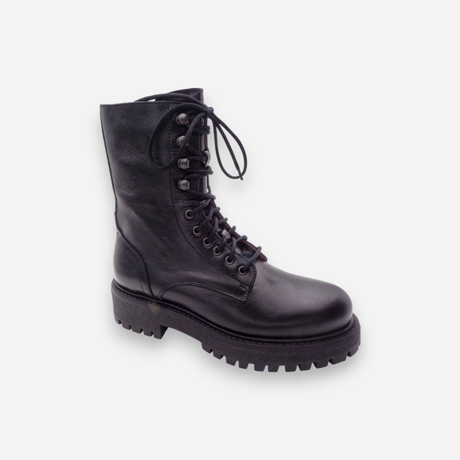 Anfibi Platform Donna Dianetti Tudor Pelle Nero 1633