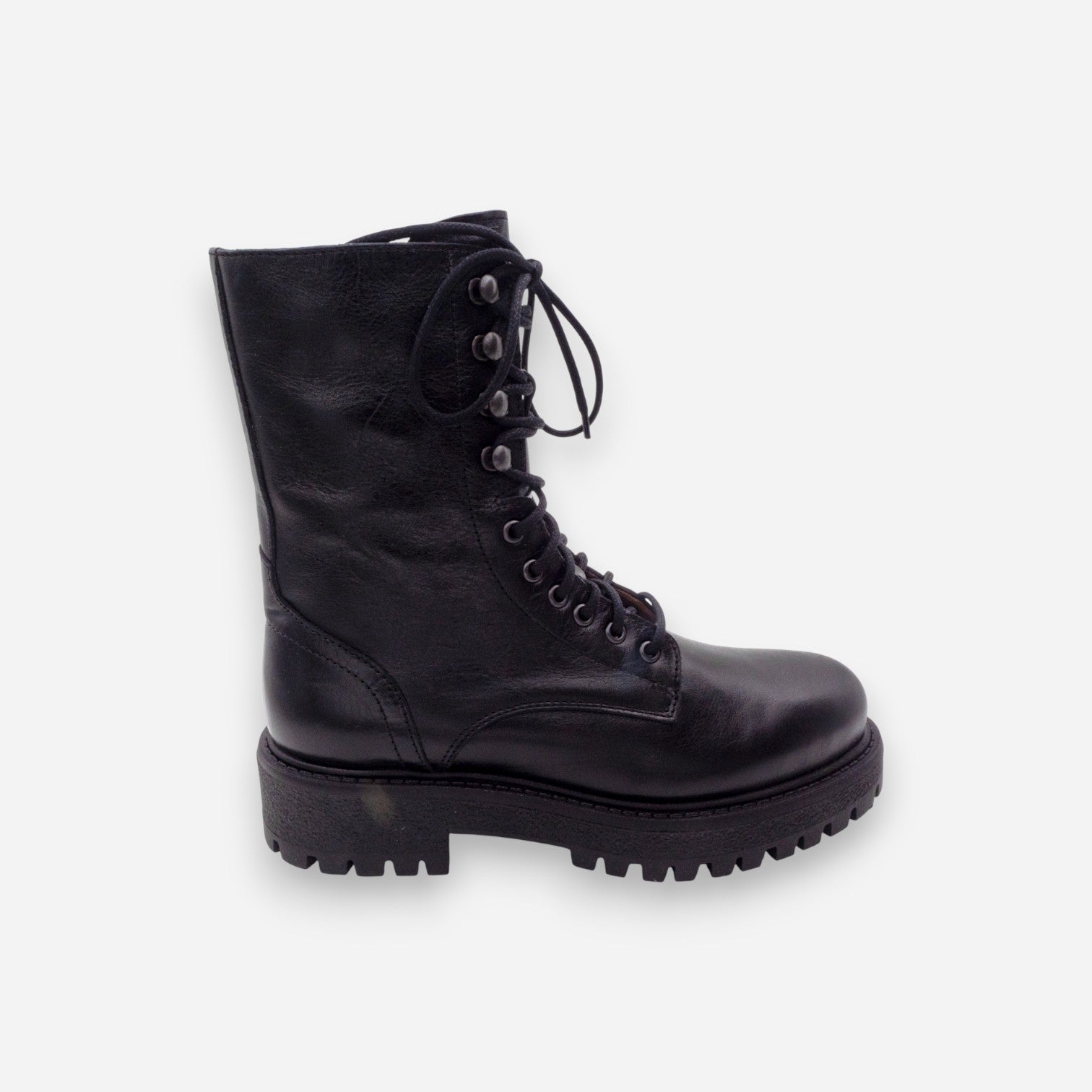 Anfibi Platform Donna Dianetti Tudor Pelle Nero 1633