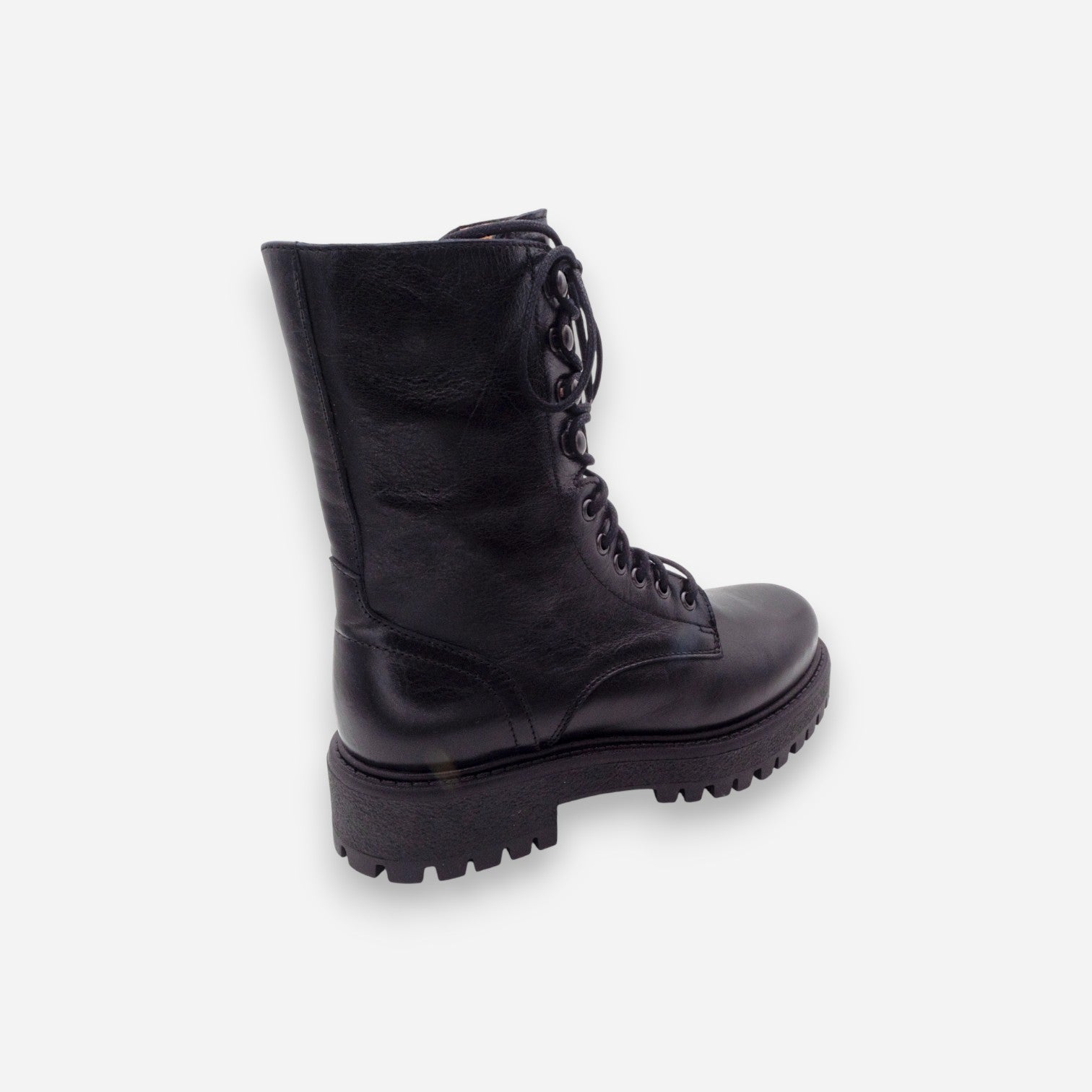 Anfibi Platform Donna Dianetti Tudor Pelle Nero 1633