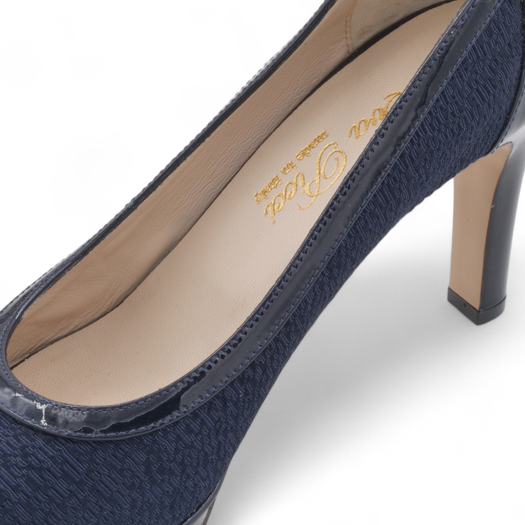 '- ["Artigianato","Donna","D\u00e9collet\u00e9","Eva Picci","Scarpe","Tacco"] - Aperta in Punta Donna Eva Picci 21336 Tessuto Blu - Lupis SRL