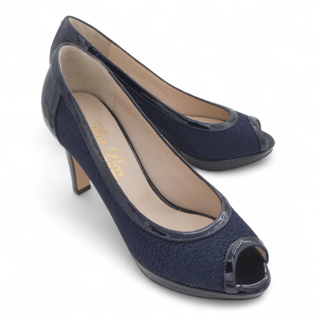 '- ["Artigianato","Donna","D\u00e9collet\u00e9","Eva Picci","Scarpe","Tacco"] - Aperta in Punta Donna Eva Picci 21336 Tessuto Blu - Lupis SRL