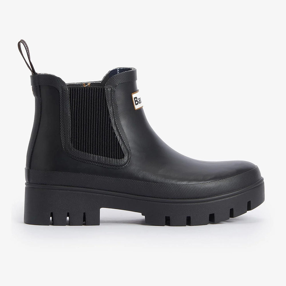 '- ["Barbour Rubber","Donna","Nuovo","Scarpe","Stivaletti","Ultima Taglia"] - Barbour Rubber Halton Chelsea Welly Fw24 Wellington Black - Lupis SRL