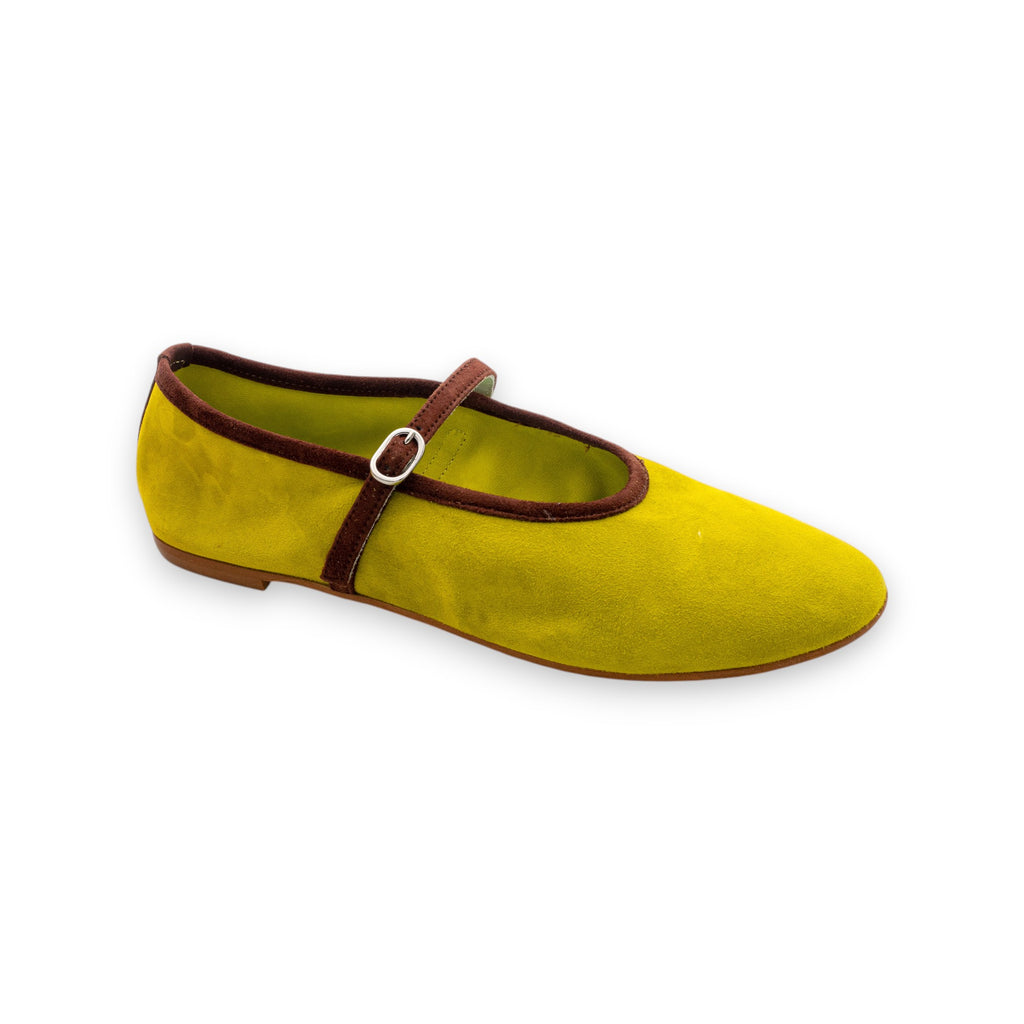 Belle Vie Ballerina with Strap Woman Via Sole 2 Suede Acid Chocolate 3.666-8