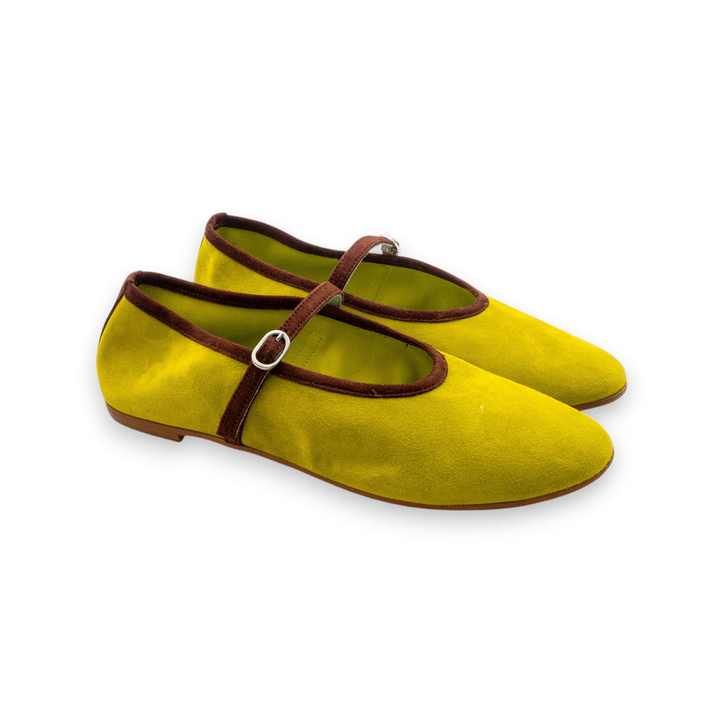 Belle Vie Ballerina with Strap Woman Via Sole 2 Suede Acid Chocolate 3.666-8