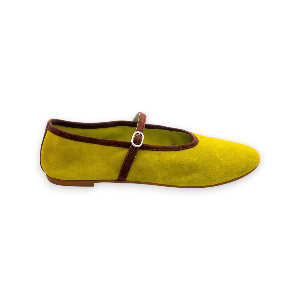 Belle Vie Ballerina with Strap Woman Via Sole 2 Suede Acid Chocolate 3.666-8