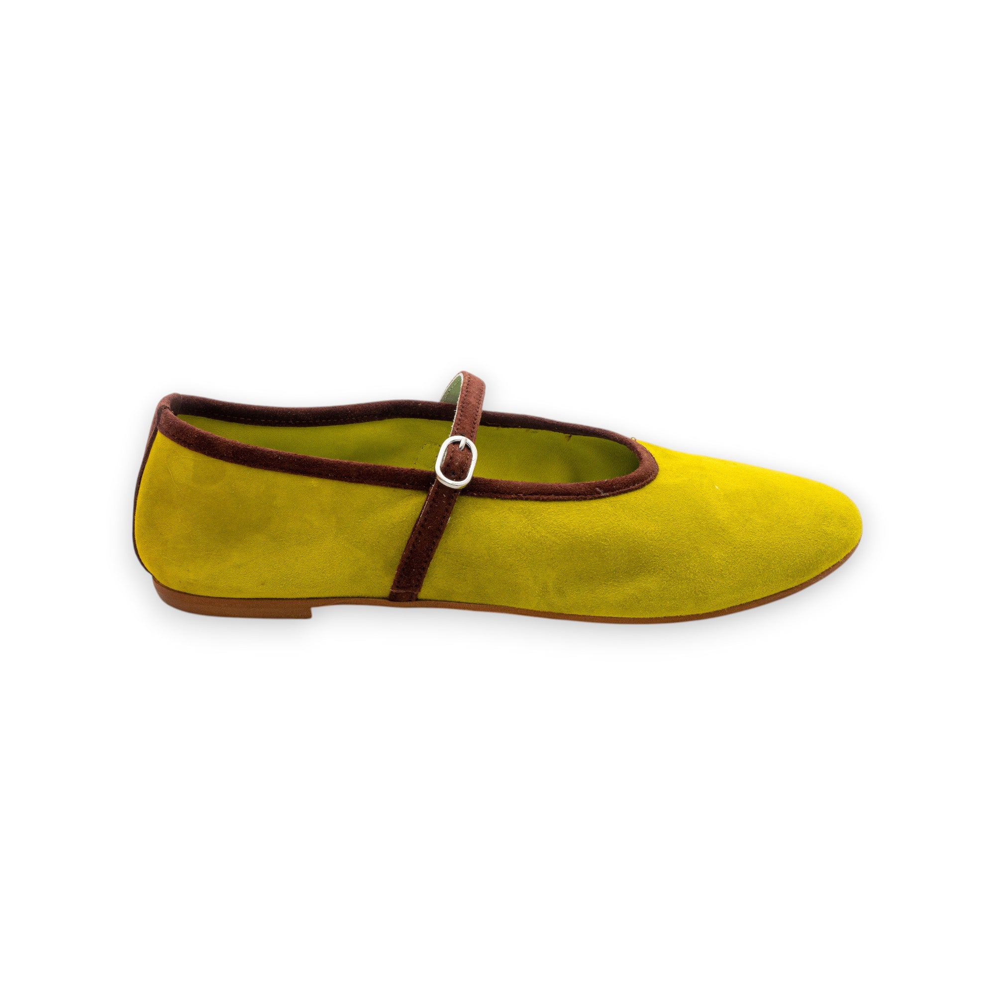 Belle Vie Ballerina with Strap Woman Via Sole 2 Suede Acid Chocolate 3.666-8