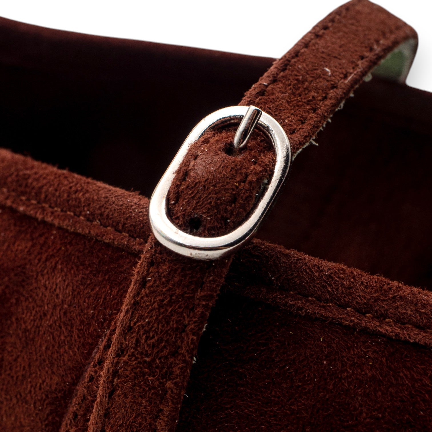 Belle Vie Ballerina with Strap Woman Via Sole 2 Suede Chocolat 3.666-7