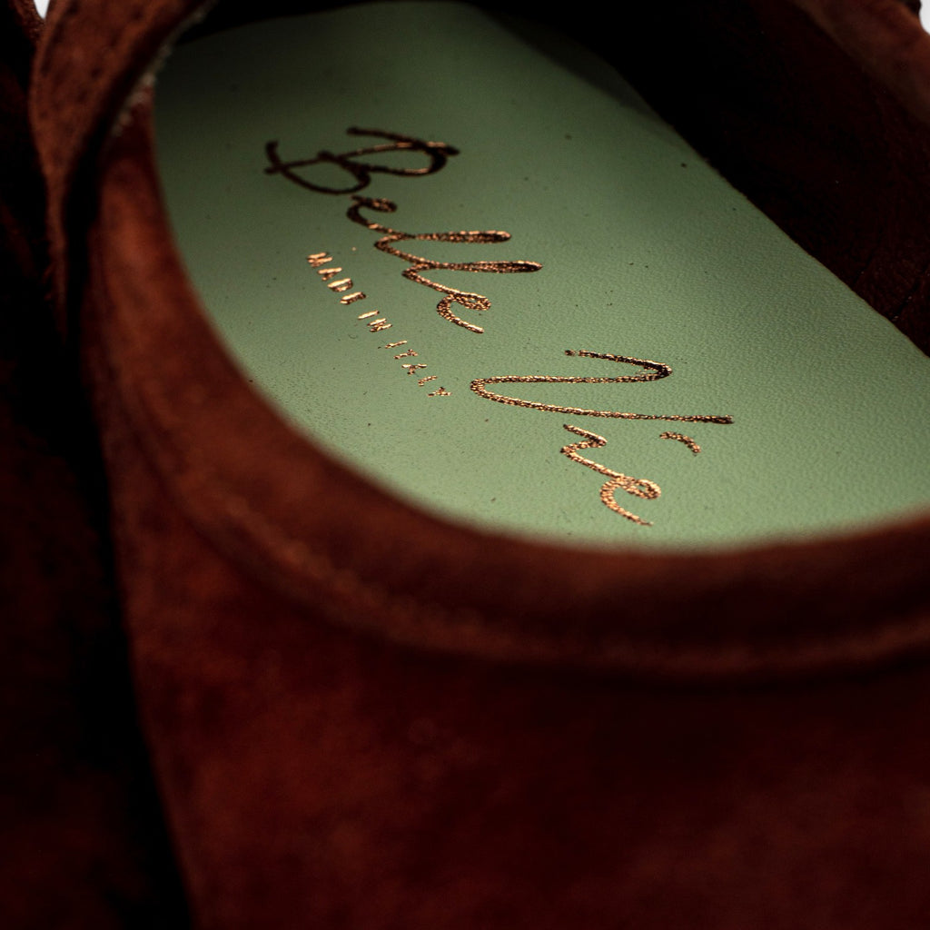 Belle Vie Ballerina with Strap Woman Via Sole 2 Suede Chocolat 3.666-7