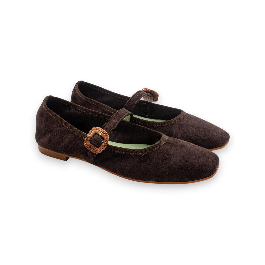 Belle Vie Women's Slingback Via Umbria 16 Dark Brown Suede 3.666-3