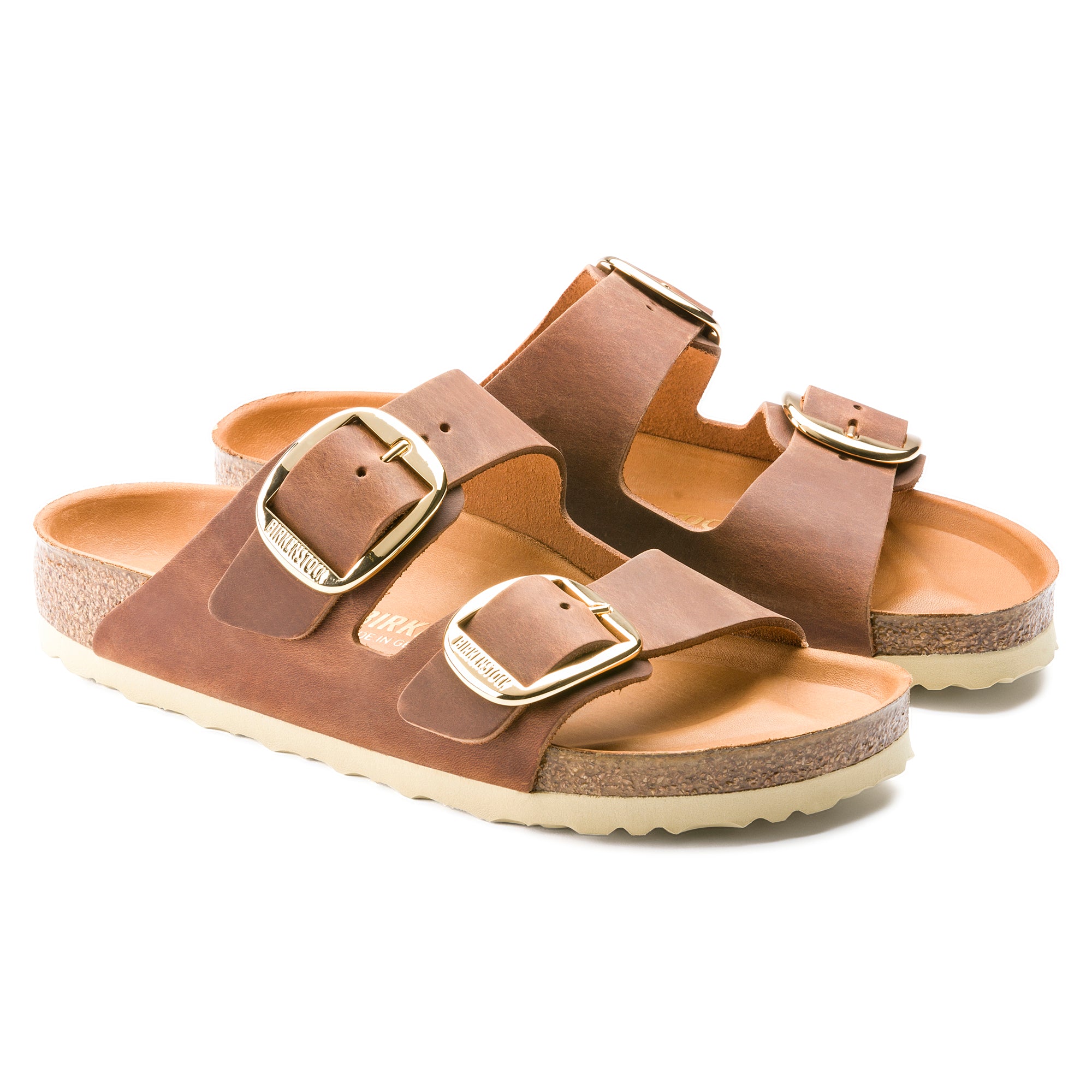 '- ["Birkenstock","Ciabatte","Donna","PE25","Scarpe"] - Birkenstock Arizona Big Buckle Cognac Oiled Leather - Lupis SRL