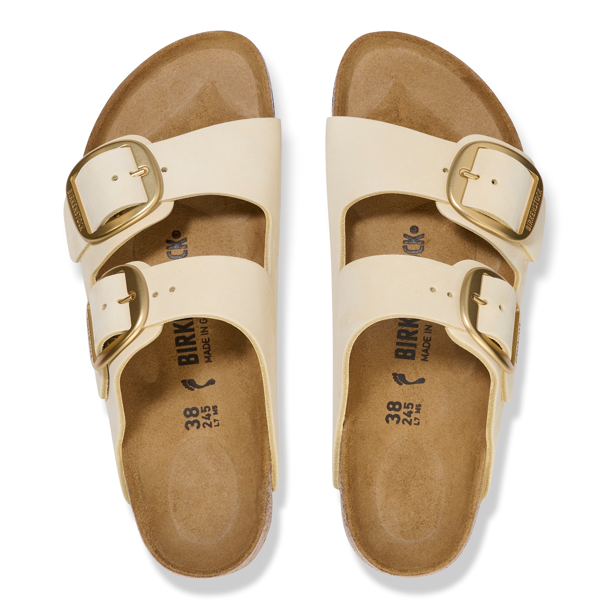 '- ["Birkenstock","Ciabatte","Donna","Scarpe"] - Birkenstock Arizona Big Buckle Ecru Nubuck Leather - Lupis SRL