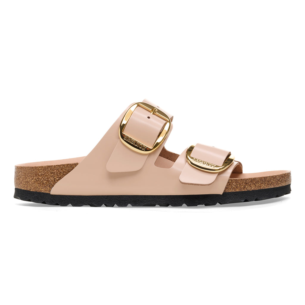 '- ["Birkenstock","Ciabatte","Donna","Scarpe"] - Birkenstock Arizona Big Buckle Shine New Beige Natural Leather - Lupis SRL