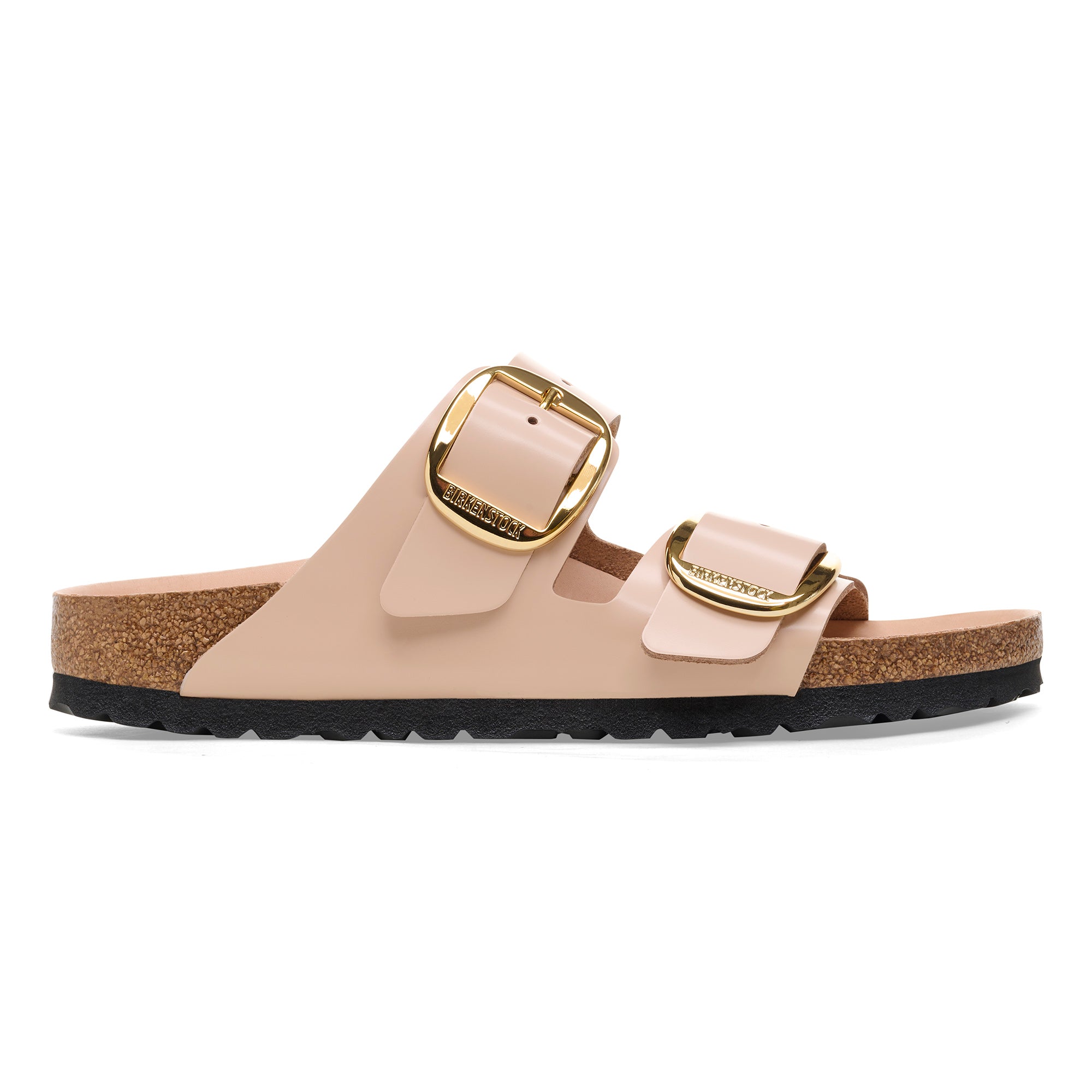 '- ["Birkenstock","Ciabatte","Donna","Scarpe"] - Birkenstock Arizona Big Buckle Shine New Beige Natural Leather - Lupis SRL