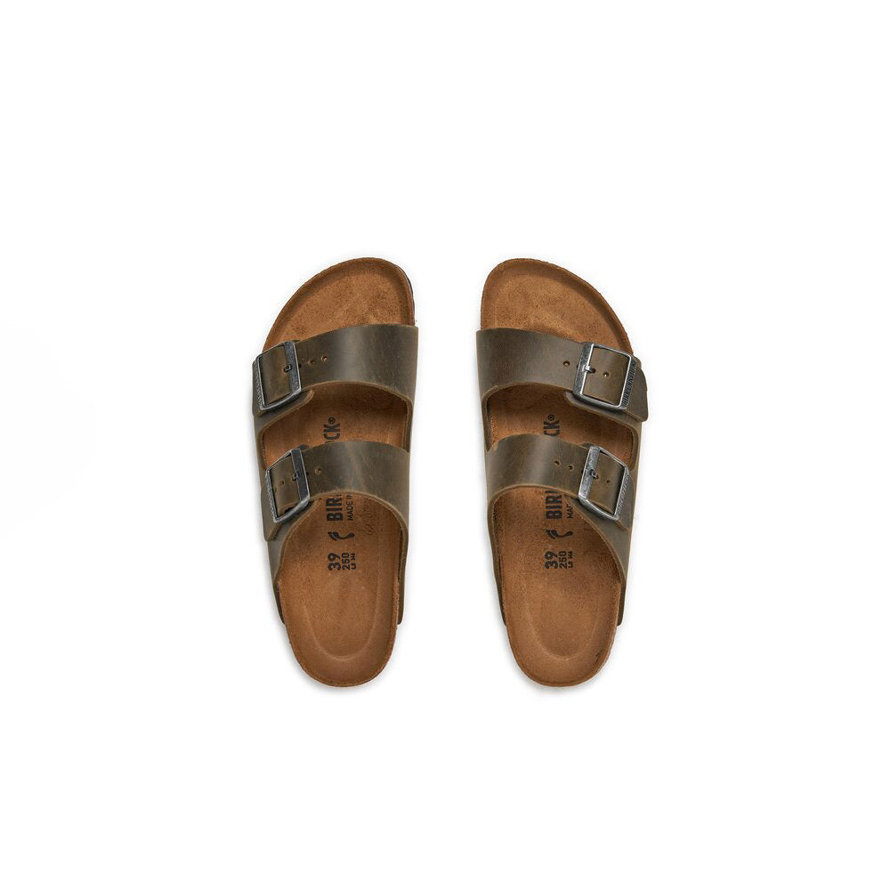 '- ["Birkenstock","Ciabatte","Donna","Scarpe","Unisex","Uomo"] - Birkenstock Arizona Faded Khaki Oiled Leather - Lupis SRL