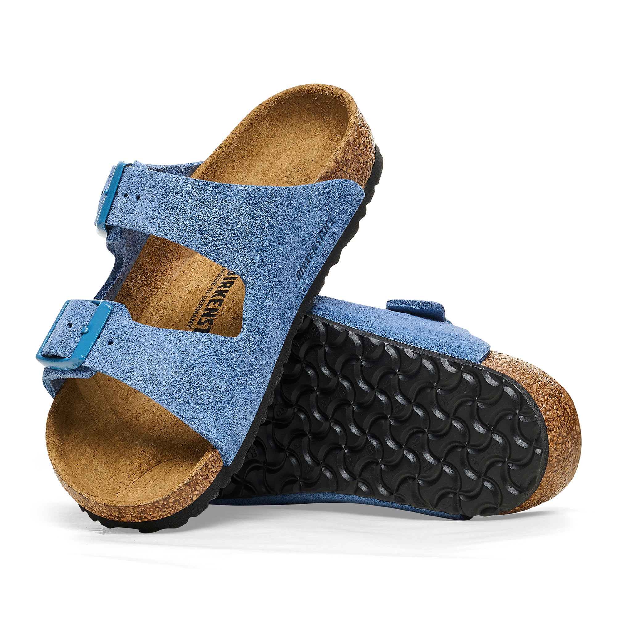 '- ["Birkenstock","Ciabatte","Kids","Scarpe"] - Birkenstock Arizona Kids Elemental Blue Suede Leather - Lupis SRL