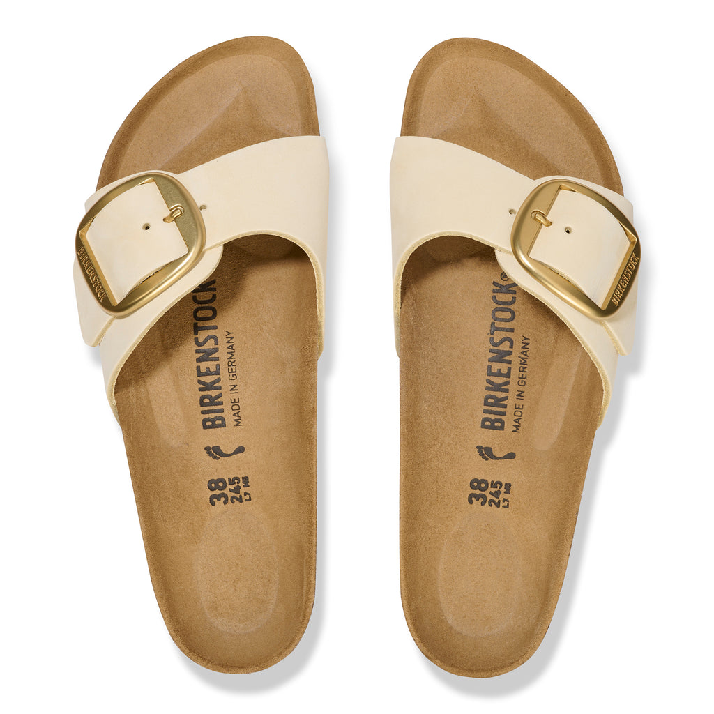'- ["Birkenstock","Ciabatte","Donna","Scarpe"] - Birkenstock Madrid Big Buckle Ecru Nubuck Leather - Lupis SRL
