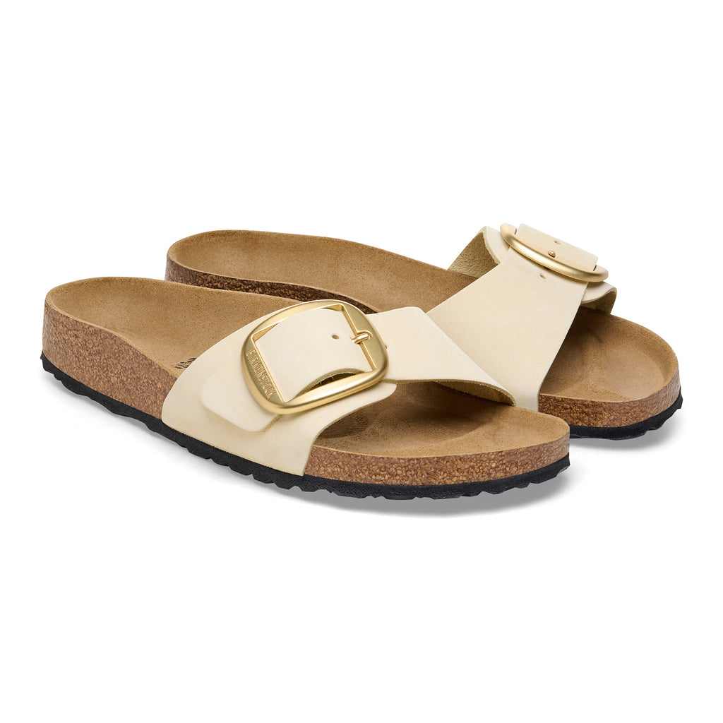 '- ["Birkenstock","Ciabatte","Donna","Scarpe"] - Birkenstock Madrid Big Buckle Ecru Nubuck Leather - Lupis SRL