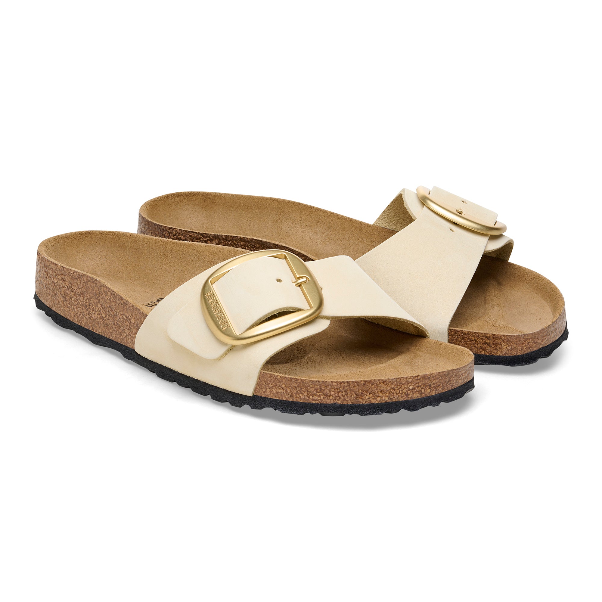 '- ["Birkenstock","Ciabatte","Donna","Scarpe"] - Birkenstock Madrid Big Buckle Ecru Nubuck Leather - Lupis SRL