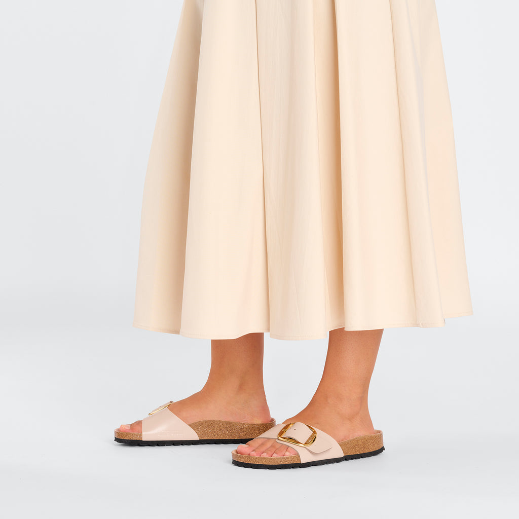 '- ["Birkenstock","Ciabatte","Donna","Scarpe"] - Birkenstock Madrid Big Buckle Shine New Beige Natural Leather - Lupis SRL