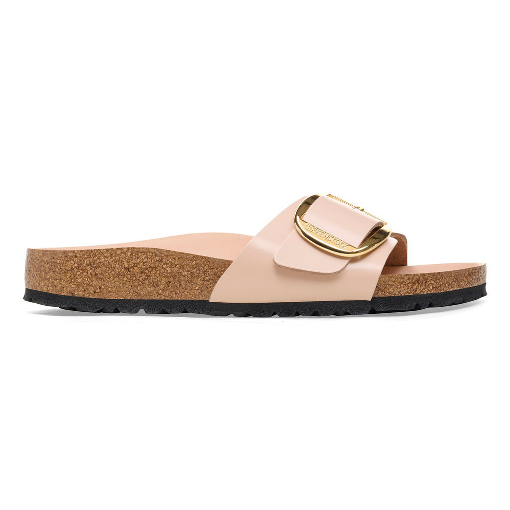 '- ["Birkenstock","Ciabatte","Donna","Scarpe"] - Birkenstock Madrid Big Buckle Shine New Beige Natural Leather - Lupis SRL