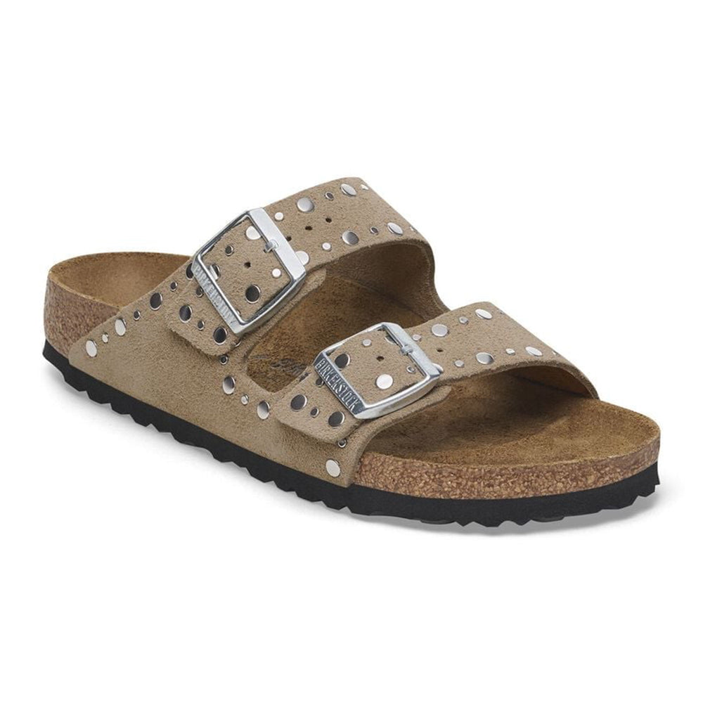 '- ["Birkenstock","Ciabatte","Donna","PE25","Scarpe"] - Birkenstock Arizona Rivet Taupe Suede Leather - Lupis SRL