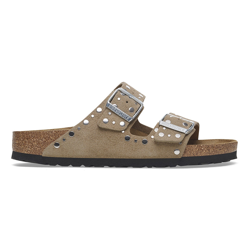 '- ["Birkenstock","Ciabatte","Donna","PE25","Scarpe"] - Birkenstock Arizona Rivet Taupe Suede Leather - Lupis SRL