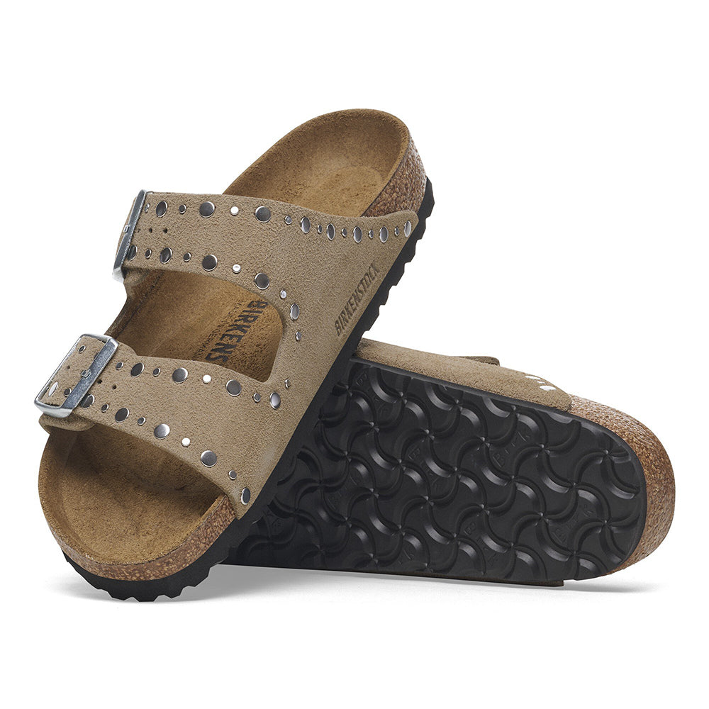 '- ["Birkenstock","Ciabatte","Donna","PE25","Scarpe"] - Birkenstock Arizona Rivet Taupe Suede Leather - Lupis SRL