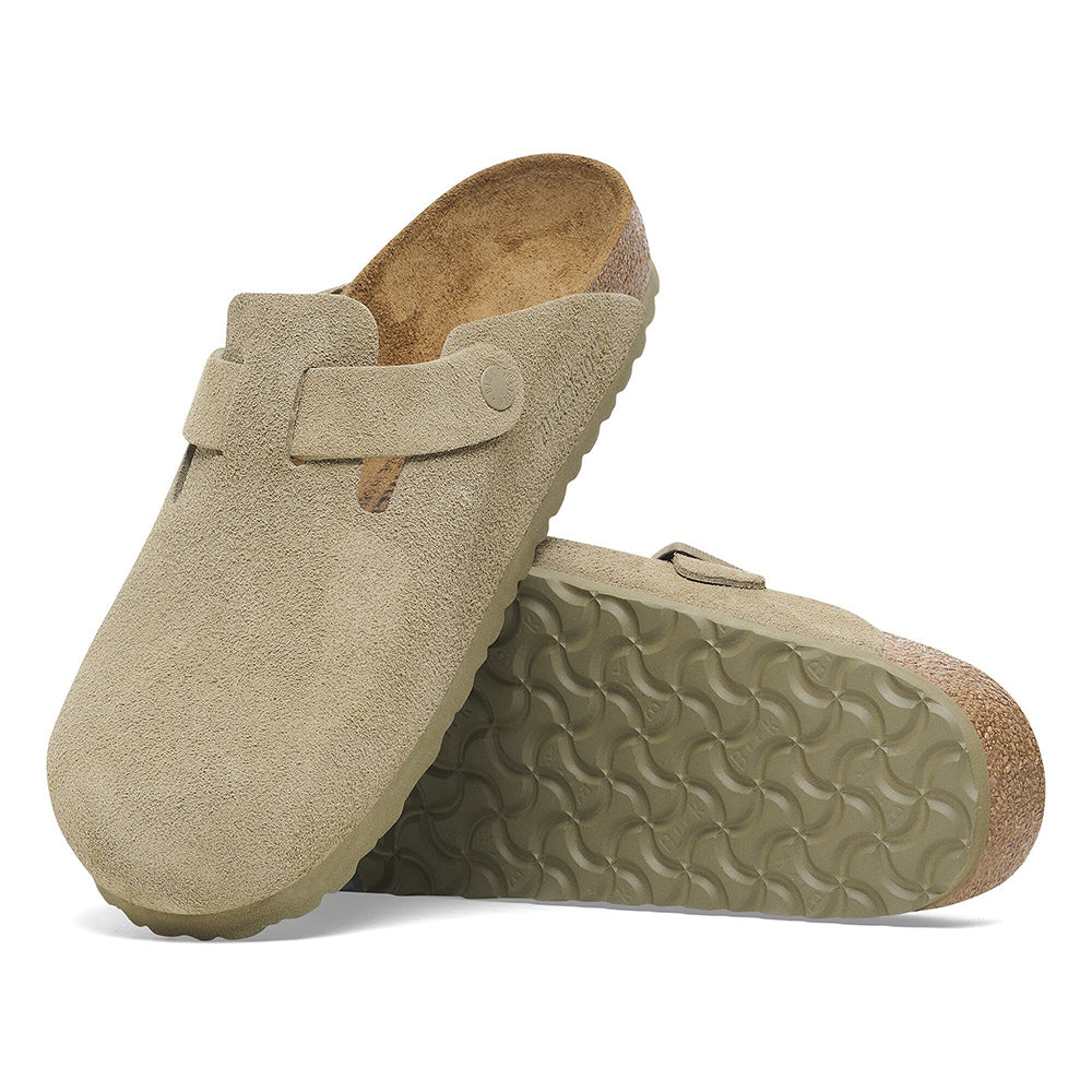 '- ["Birkenstock","Ciabatte","Donna","PE25","Sabot","Scarpe"] - Birkenstock Boston Faded Khaki Suede Leather - Lupis SRL