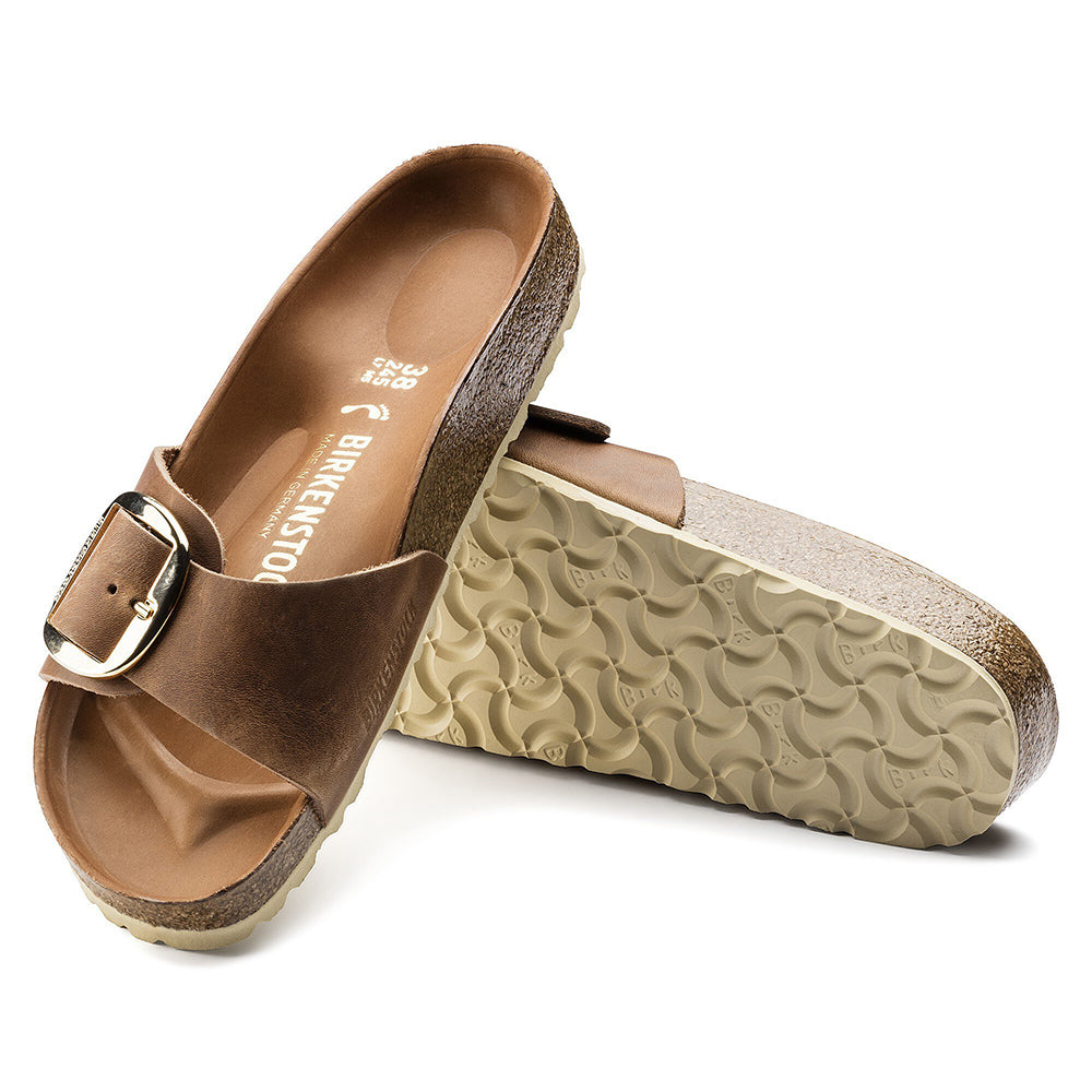 '- ["Birkenstock","Ciabatte","Donna","PE25","Scarpe"] - Birkenstock Madrid Big Buckle Cognac Oiled Leather - Lupis SRL
