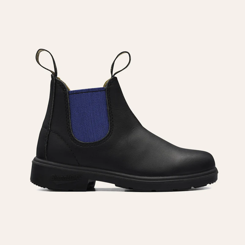 '- ["Blundstone","Kids","Scarpe","Stivaletti"] - Blundstone 580 Kids Elastic Sided Boot Black Blue - Lupis SRL