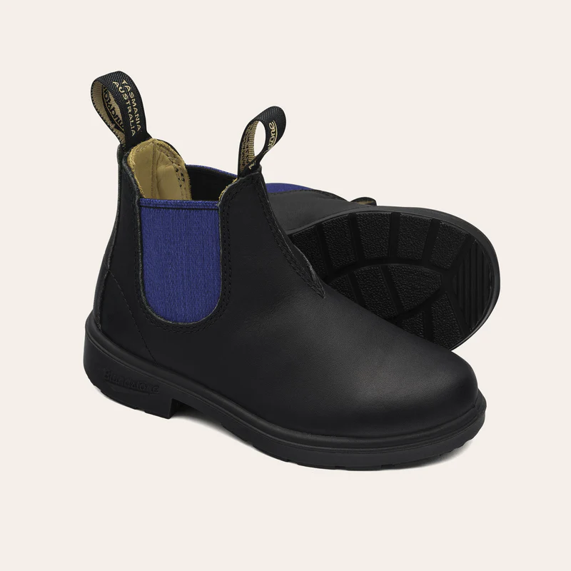 '- ["Blundstone","Kids","Scarpe","Stivaletti"] - Blundstone 580 Kids Elastic Sided Boot Black Blue - Lupis SRL