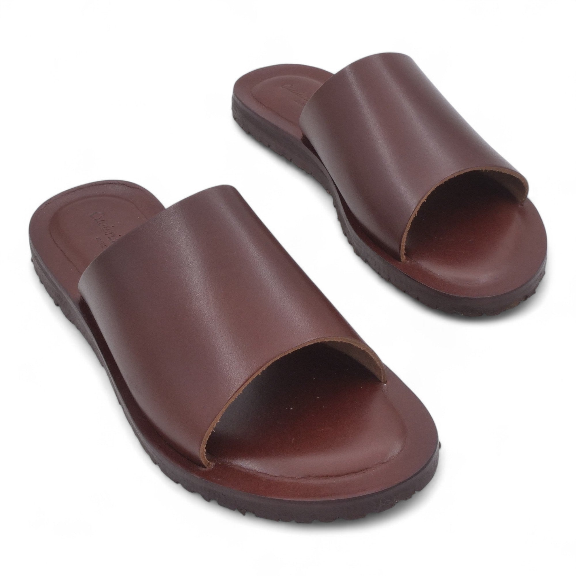 '- ["Artigianato","Ciabatte","Cuoieria Toscana","Donna","PE25","Scarpe"] - Ciabatta Pelle Green Bay Dive Marrone 6115 - Lupis SRL