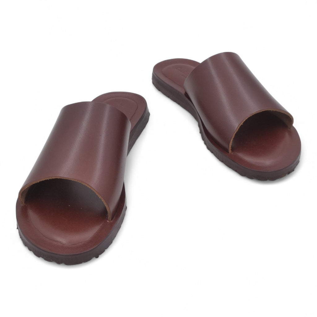 '- ["Artigianato","Ciabatte","Cuoieria Toscana","Donna","PE25","Scarpe"] - Ciabatta Pelle Green Bay Dive Marrone 6115 - Lupis SRL