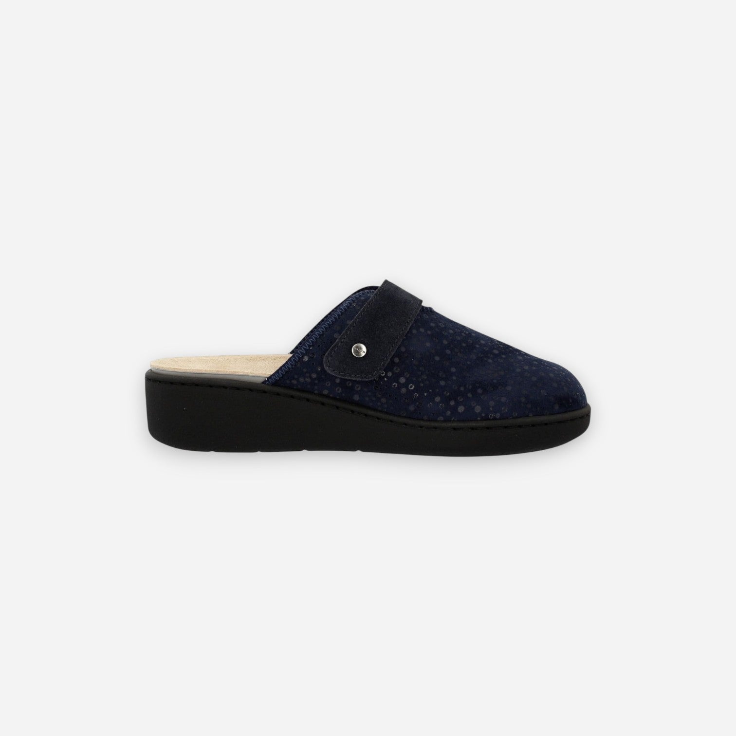Ciabatte Chiuse Donna Hergos Camoscio Blu H7140