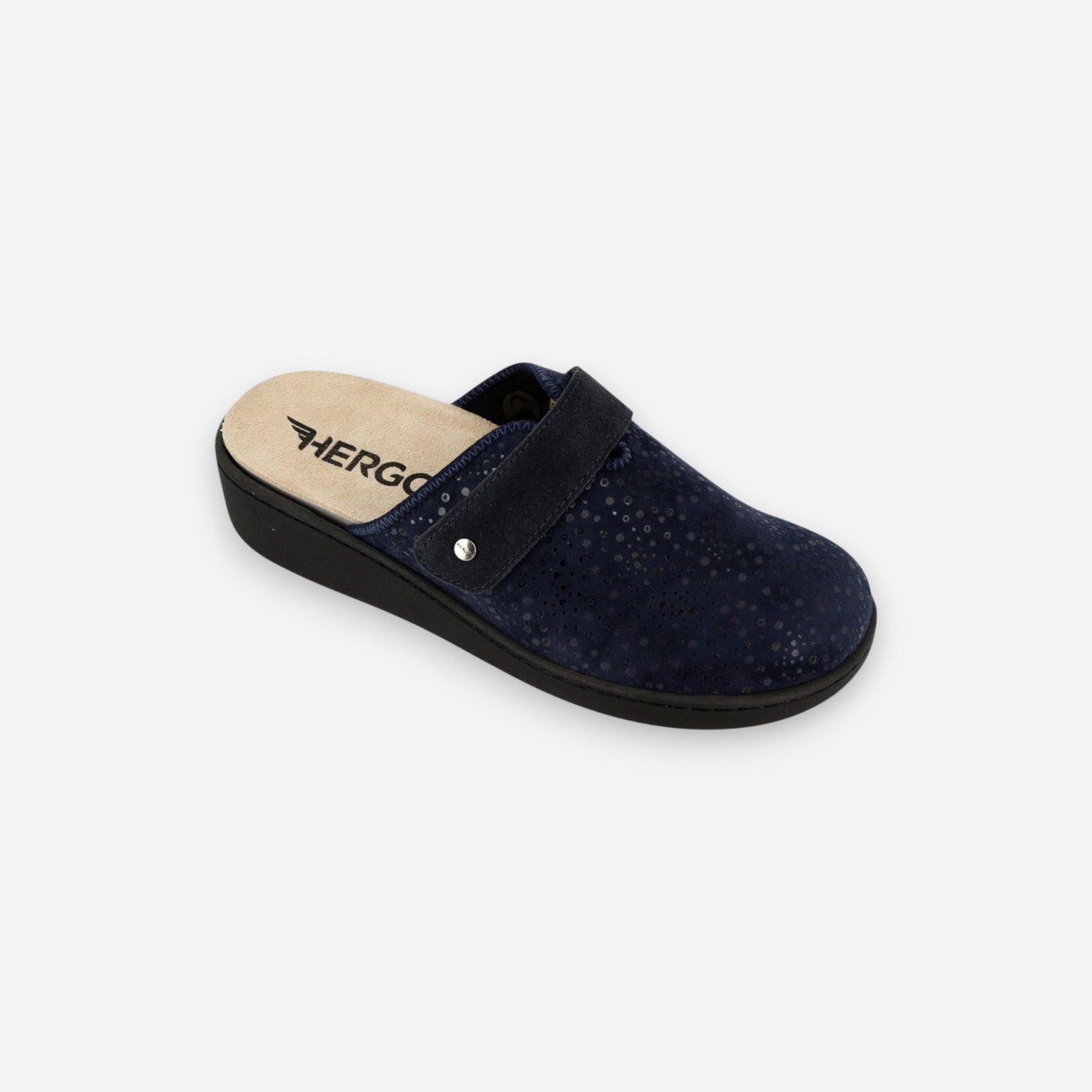 Ciabatte Chiuse Donna Hergos Camoscio Blu H7140