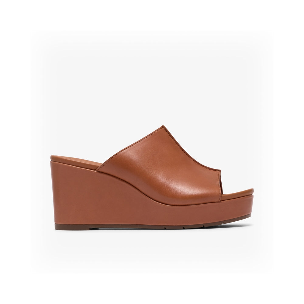Clarks Women's Flat Slipper Sabina Mule Tan Leather 26186106