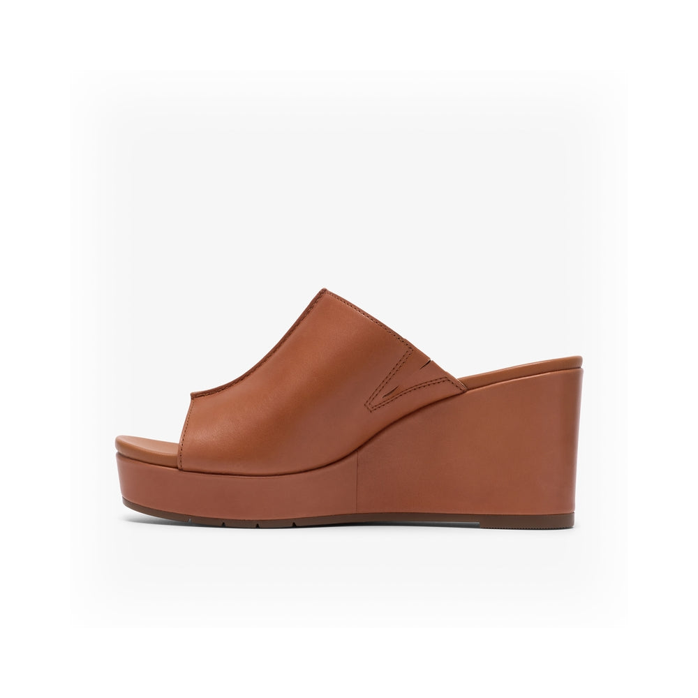 Clarks Women's Flat Slipper Sabina Mule Tan Leather 26186106
