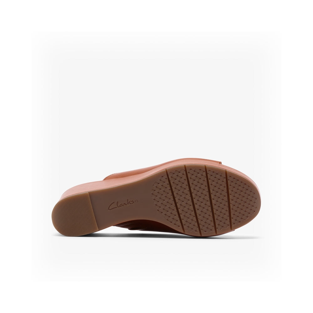 Clarks Women's Flat Slipper Sabina Mule Tan Leather 26186106