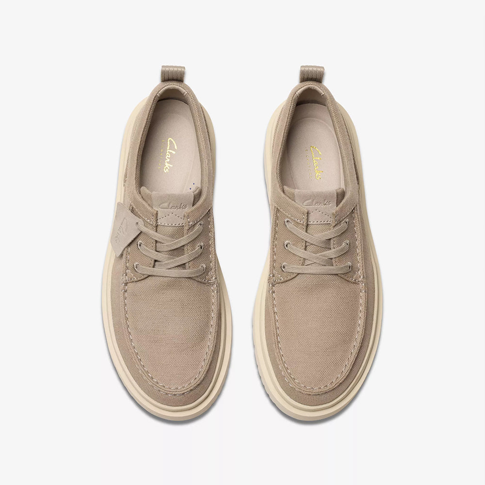'- ["Clarks","PE25","Polacco","Scarpe","Scarpe sportive","Uomo"] - Clarks Polden Moc Grey Canvas 180867 - Lupis SRL